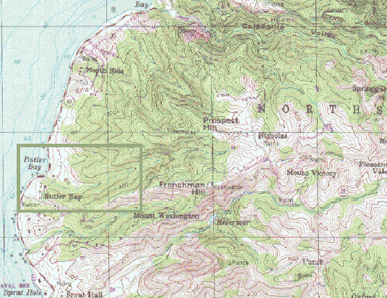 Map of North West corner of St. Croix